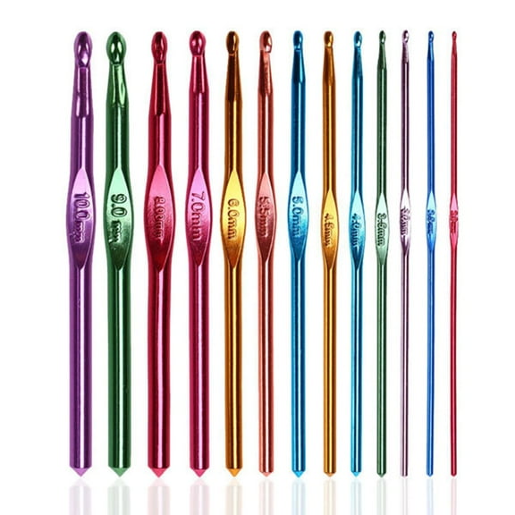 Frogued Crochet Needles Glitch-free DIY Craft Aluminum Alloy Crochet Hooks for Scarves (7mm,Random Color)