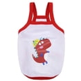 thumbnail image 1 of Frogued Cute Dog Puppy Sleeveless Avocado Dinosaur Print Vest Camisole Pet Clothing (Red White,S), 1 of 13