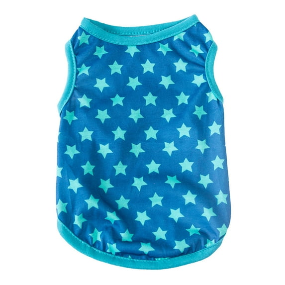Frogued Dog Shirt Sleeveless Skin-friendly Cotton Pet Clothes Dog T-shirt for Puppy (Green Star,XS)