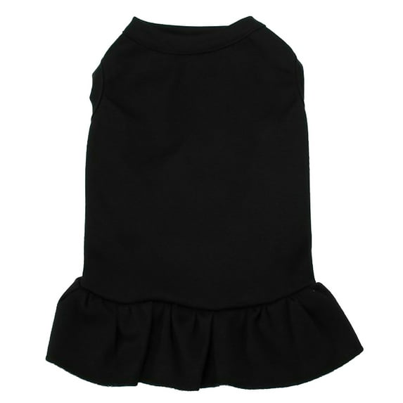 Frogued Dog Skirt Round Neck Pet Supplies Solid Color Ruffle Pet Dog Clothes for Party (Black,S)