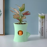 Frogued Flowerpot Creative Partition Layer PP Cute Squirrel Water-saving Planter Pot for Garden(Green)