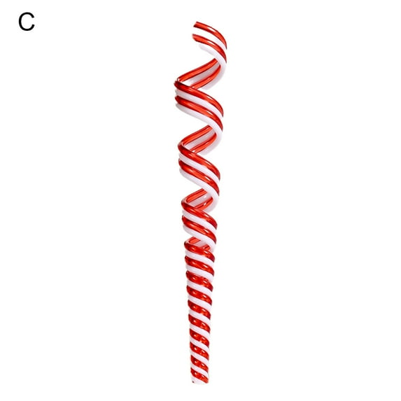 Frogued Hanging Pendant Simulation Lollipop Pattern Holidays Gift Plastic Christmas Candy Cane Ornament for Shopping Mall (Type C)