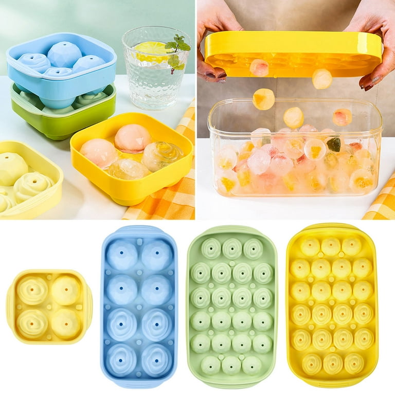 Frogued Ice Ball Mold Drain Hole Design Easy Demoulding Rose Rhombus Shape  Combination Ice Mold Home Supplies (1pc,S)