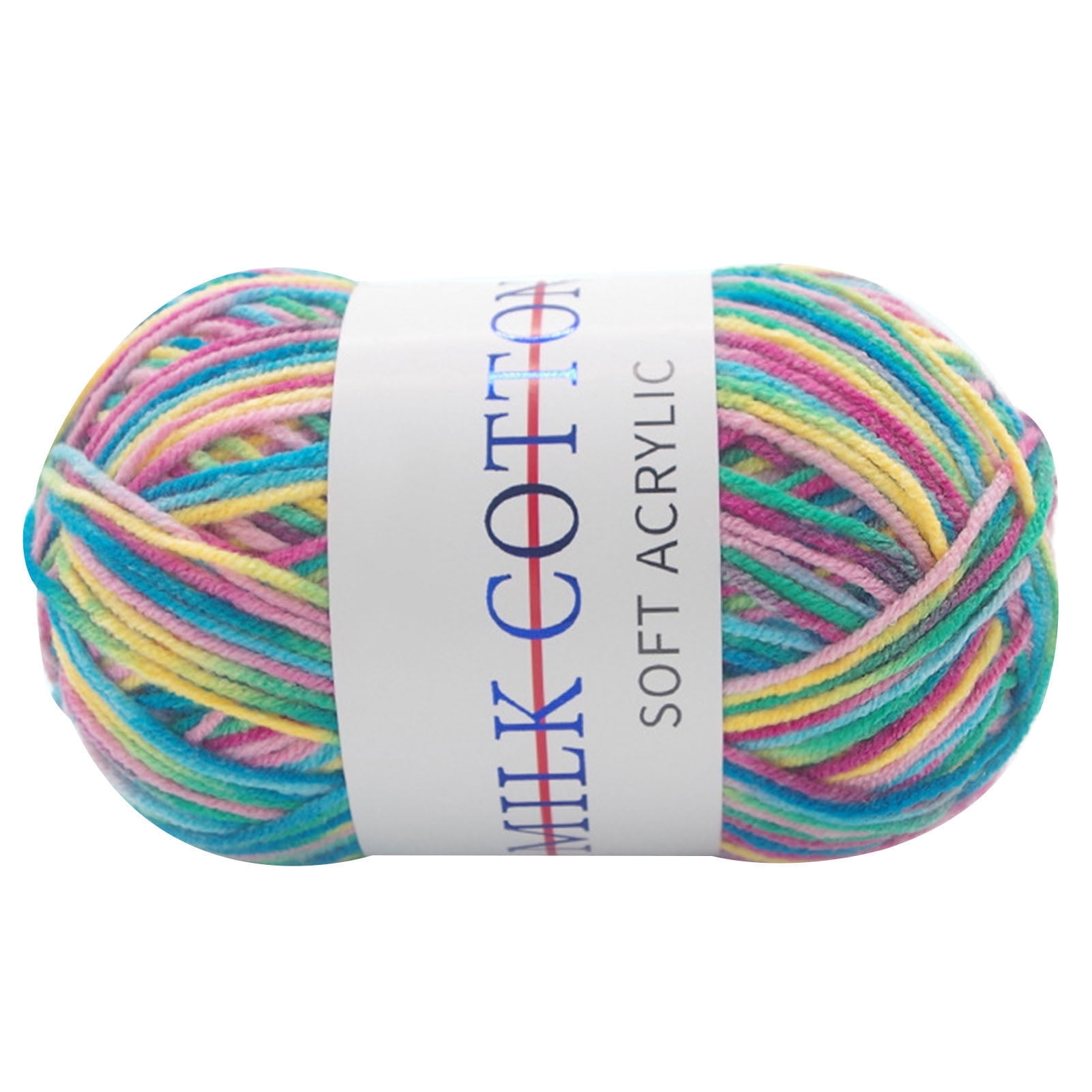Frogued Knitted Yarn 1 Roll 3 Strands Crochet Yarn Colorful 