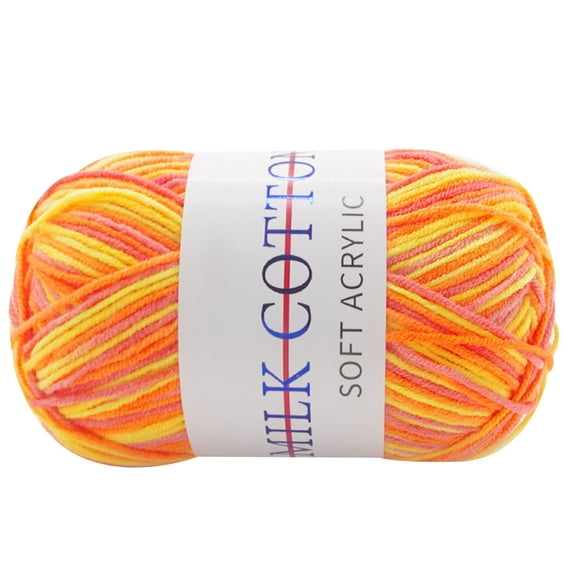 Frogued Knitted Yarn 1 Roll 3 Strands Crochet Yarn Colorful Knitting Yarn DIY Breathable Hand Crocheting Variegated Yarn Thread Needlework Tool Ball of thread for Socks (Color J)
