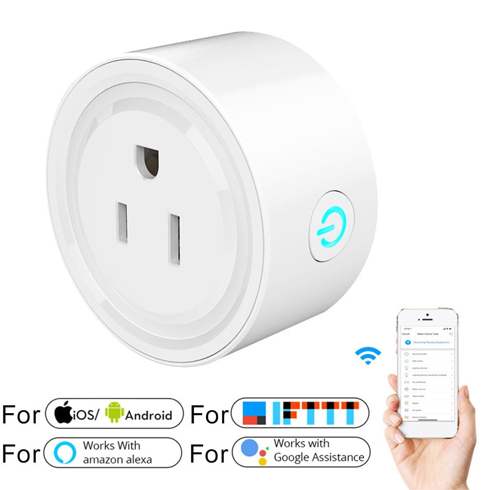 Frogued Mini WiFi Socket Remote Control Outlet Timing Smart Plug for Alexa Google Home (White