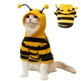 thumbnail image 1 of Frogued Pet Bee Costume Hood Dog Halloween Clothes Winter Warm Pet Hoodies Cat Holiday Cosplay Outfit for Small Medium Dogs Cats (Yellow,S), 1 of 13