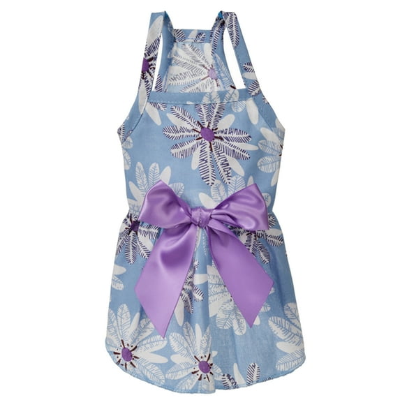 Frogued Pet Clothes Colorful Print Decoration Soft Dog Strap Princess Dress for Summer (Purple,M)