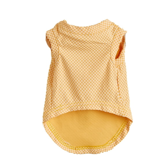 Frogued Pet Clothes Plaid Pattern Sweat Absorption Skin-friendly Dog Vest Outfit for Pet Supplies (Yellow,S)