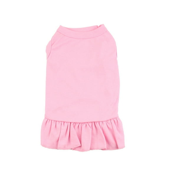 Frogued Pet Dress Solid Color Decoration Breathable Pet Dog Mini Skirt for Summer (Pink,L)