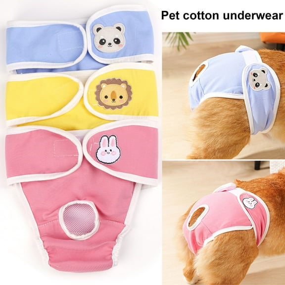 Frogued Pet Menstrual Pants Female Dog Diapers Sanitary Panties Breathable Dog Period Pads Underwear for Small Medium Dogs (Blue,S)