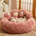 thumbnail image 1 of Frogued Pet Nest Paw-Shaped Pet Bed Warm Comfortable Anti-Slip Fluffy Plush Cat Dog Sleeping Nest Pet Supplies Pink,50cm, 1 of 9