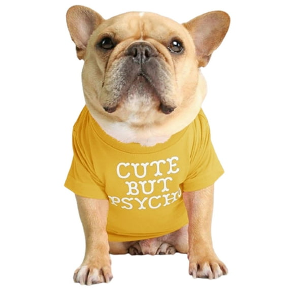 Frogued Pet T-shirt Round Neck Fine Workmanship Cotton Soft Slight Elastic Pet T-Shirt for Dogs (Yellow,L)