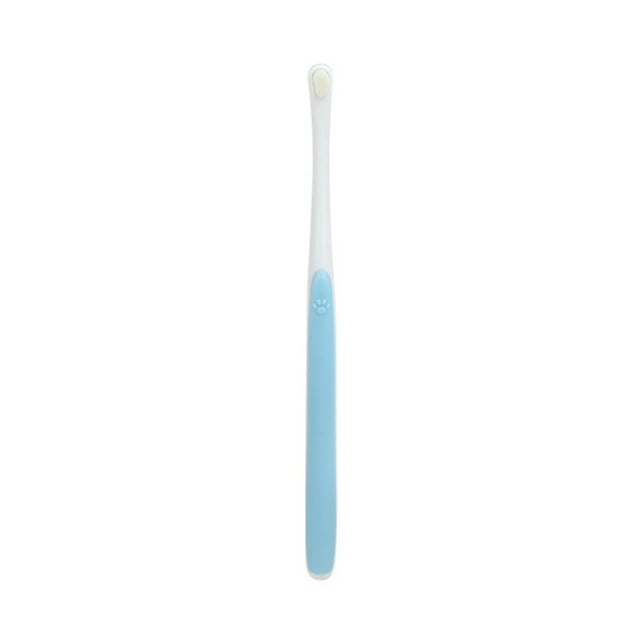 Frogued Pet Toothbrush Comfortable Grip Small Soft Bristles Effective Gentle Gum Care Lightweight Pet Cat Dog Oral Cleaning Tool for Daily Life (Blue)
