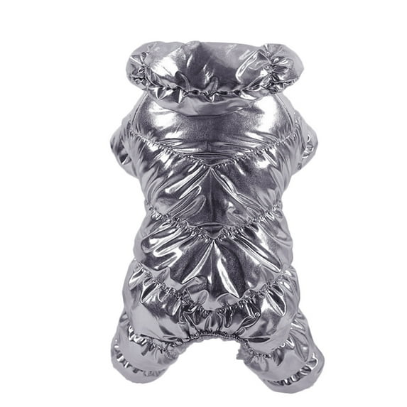 Frogued Puppy Dog Winter Autumn Clothes Pet 4-Leg Thick Soft Warm Jacket Coat Apparel (Silver,XS)