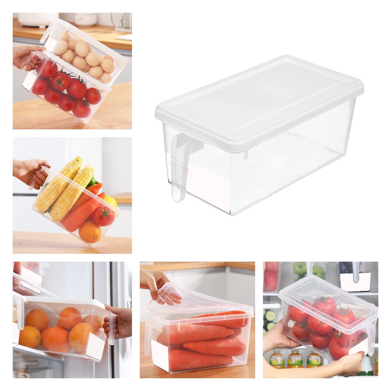 Food Storage Box with Handle Portable Plastic Box Fruit Tea