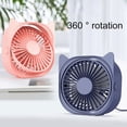 thumbnail image 1 of Frogued Silent Fan 360 Degree Rotation Mute Three-speed Adjustment Strong Wind USB Charging Cooling Portable Powerful Handheld Fan Office Accessory (Blue), 1 of 13