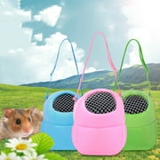 Frogued Small Pet Hamster Carrier Pure Color Leash Travel Bag Mesh Design Breathable (Blue,L)