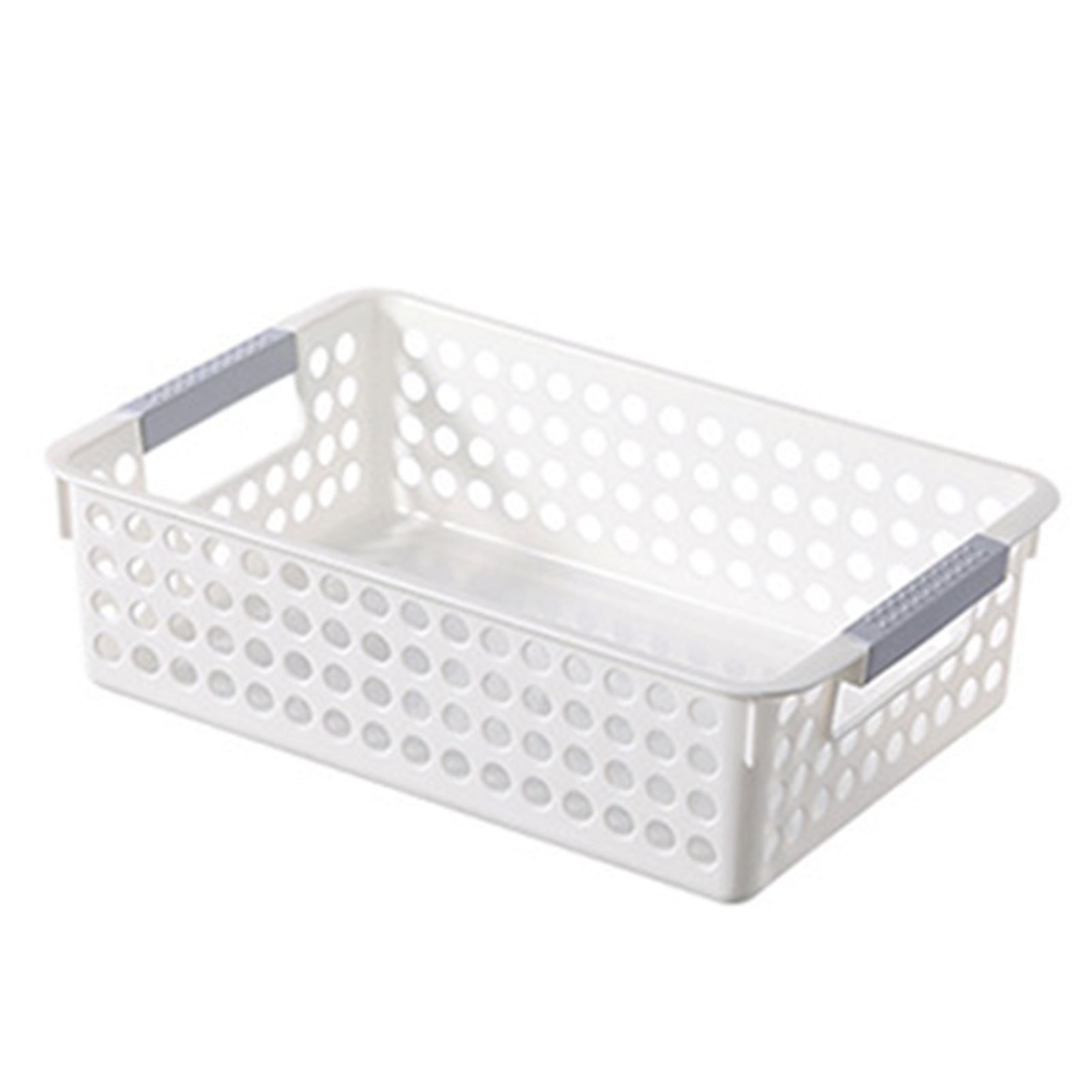 1pc Small Handle Pp Storage Box With Hollow Out Design, White Fridge  Kitchen Fresh-keeping Box, Vegetable & Fruit & Egg Storage Basket