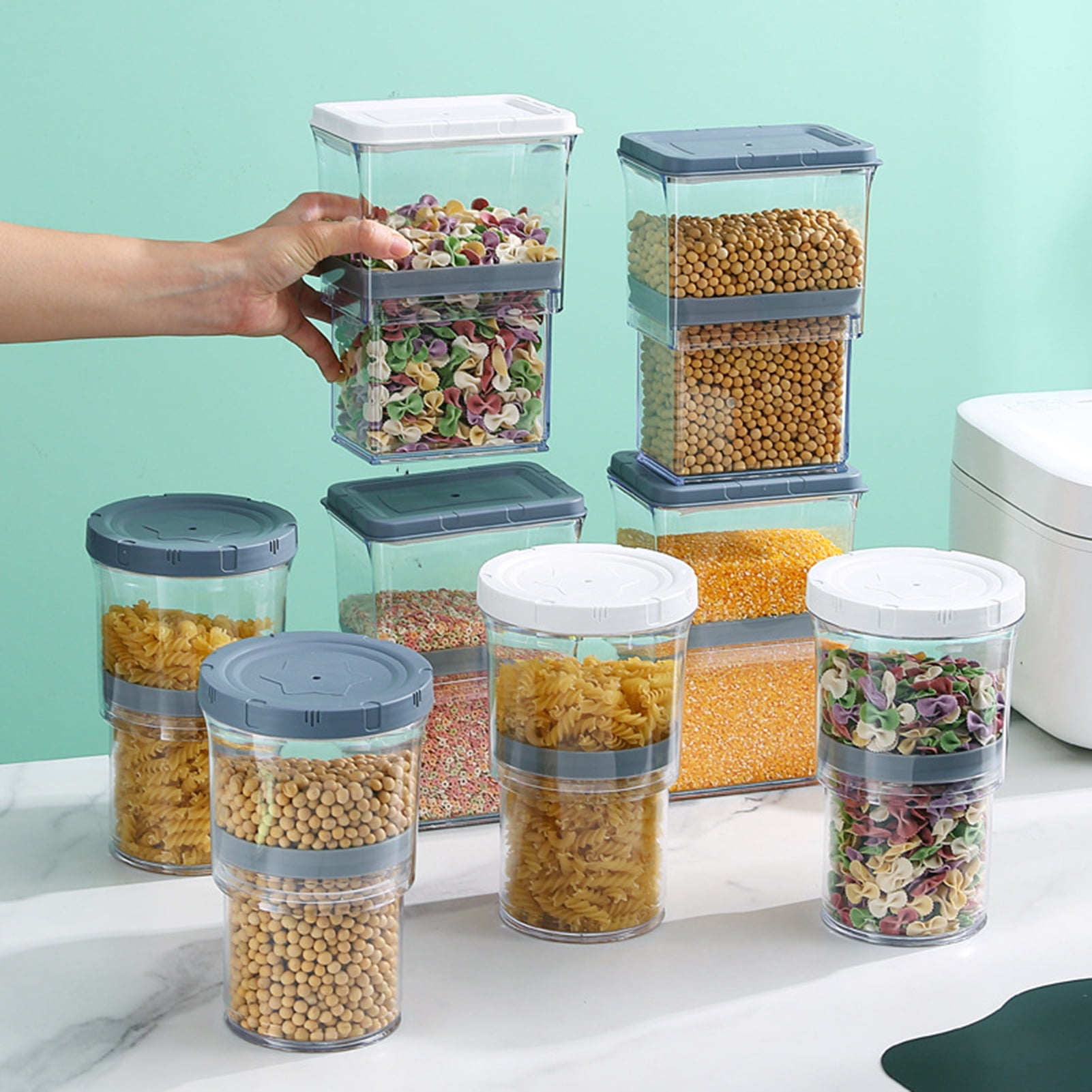 Tea Jar Storage Container Airtight Box Good Sealing High Capacity Moisture  Proof Transparent Visible Spices Dry