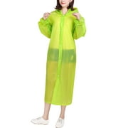 Frogued Unisex Reusable Portable Waterproof Hooded Outdoor Riding Long Raincoat Poncho (Apple Green)