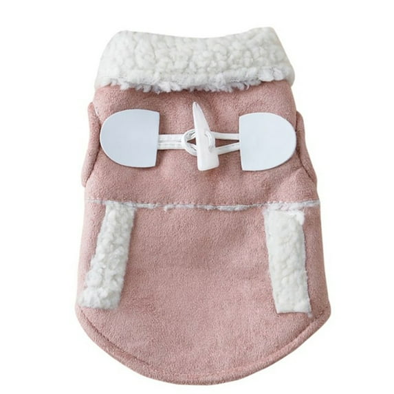 Frogued Winter Autumn Pet Small Dog Warm Sweater Clothes Coat Costume Jacket Apparel (Pink,L)