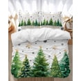 thumbnail image 1 of Frohe Weihnachten Bedding Duvet Cover Set Full Size 4 Pieces Christmas Tree Snowflake Winter White Bedding Set with Zipper Closure, 1 Comforter Cover 86x86 Inches 1 Flat Sheet & 2 Pillow Cases, 1 of 7