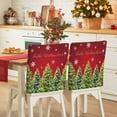 thumbnail image 1 of Frohe Weihnachten Chair Covers Set of 8 Christmas Tree Snowflakes Red Chair Back Covers Stretch Removable Washable Slipcovers Protector for Dining Room Kitchen Party Decor, 1 of 5