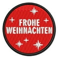 thumbnail image 1 of Frohe Weihnachten Merry Christmas German Starburst Applique Multi-Color Embroidered Hook & Loop Patch - 2.5 Inch Small, 1 of 5