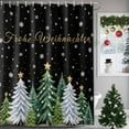 thumbnail image 1 of Frohe Weihnachten Shower Curtains for Bathroom, Christmas Tree Winter Snowflake Black Waterproof Fabric Shower Curtain for Bathroom Bathtub Decoration, Machine Washable, 72"x84", 1 of 9
