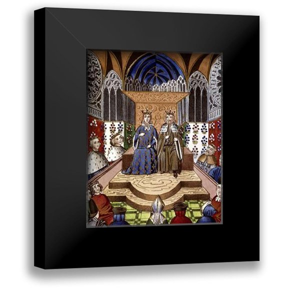 Froissart, Jean 15x18 Black Modern Framed Museum Art Print Titled - King of France and Emperor of Germany In Conference