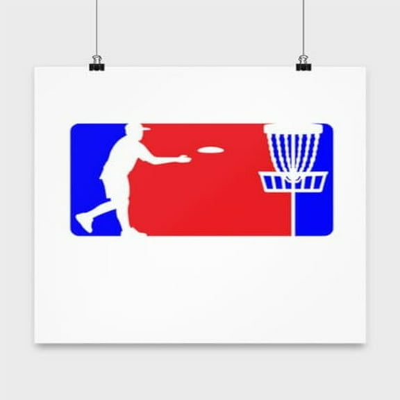 Frolfing Poster, Funny Disc Golf Logo, Hobby Wall Art Gift, White 13x13in Poster