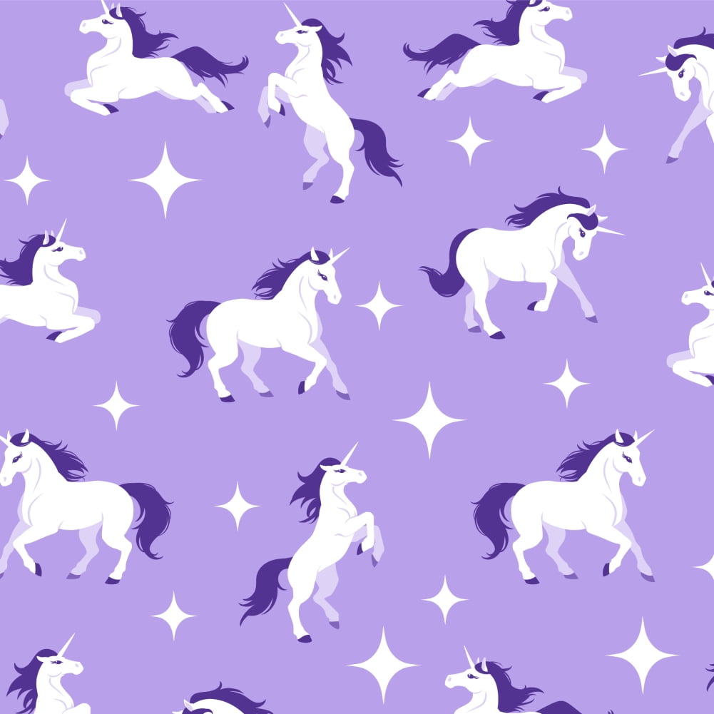 GRAPHICS AND MORE Frolicking Unicorns White Purple Pattern Premium Roll Gift Wrap Wrapping Paper