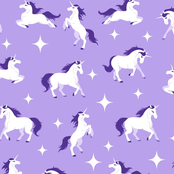 Frolicking Unicorns White Purple Pattern Premium Roll Gift Wrap Wrapping Paper