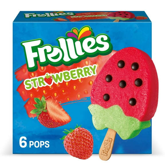 Frollies Strawberry Fruity Ice Cream Bar Pops 6 Count, Cardboard Frozen
