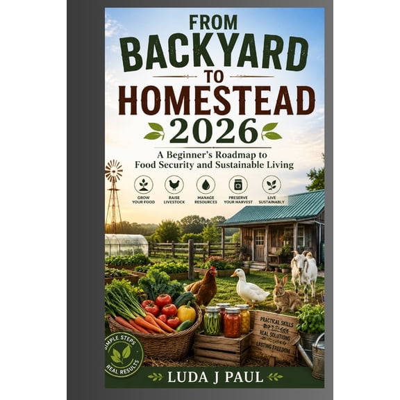 From Backyard to Homestead 2026: A Beginner's Roadmap to Food Security and Sustainable Living, (Paperback)