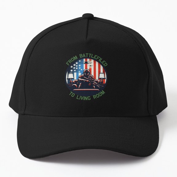 From Battlefield to Living Room Baseball Hat, Veteran Transition Statement Design, Classic Cap