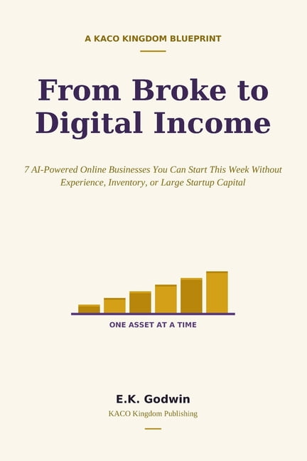 From Broke to Digital Income: 7 AI-Powered Online Businesses You Can Start This Week Without Experience, Inventory, or L, (Paperback)
