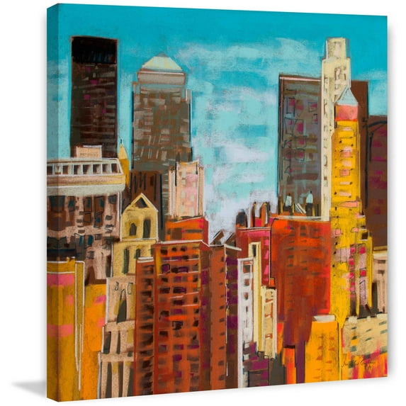 "From Brooklyn Bridge 4" Painting Print on Wrapped Canvas