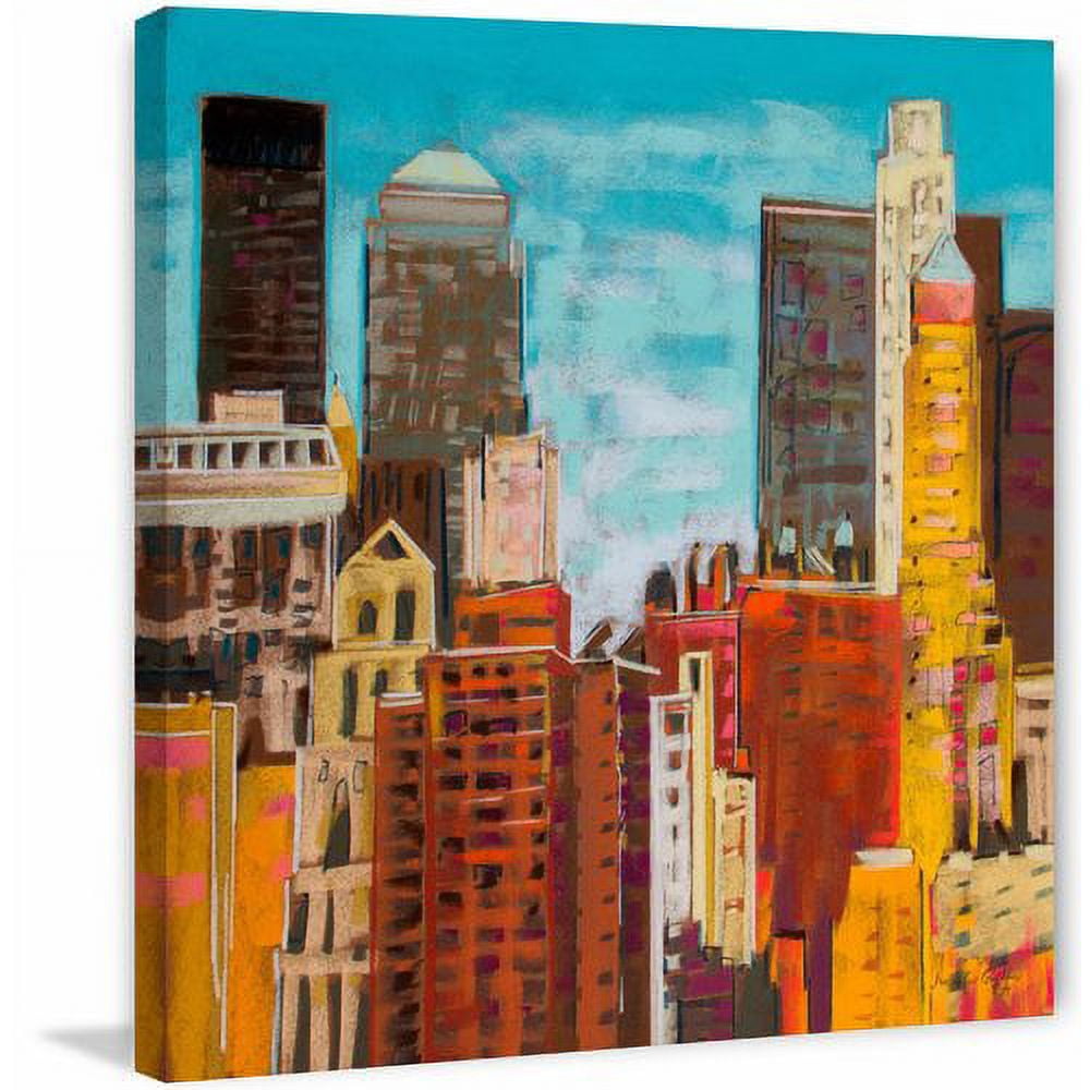 "From Brooklyn Bridge 4" Painting Print on Wrapped Canvas