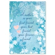 From Daughter BOHO Mother's Day Card, Large 5" x 7" Single Large Greeting Card With Envelope, Loving Mom Sentiment Inside