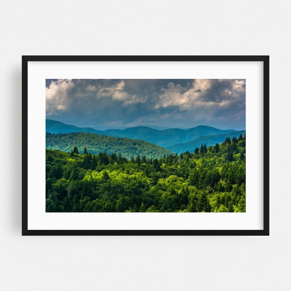 From Devil's Courthouse 02 - North Carolina Photography Forest Nature Landscape Mountain Scenic Summer Rural Black Framed Wall Art Print 5 x 7 inches