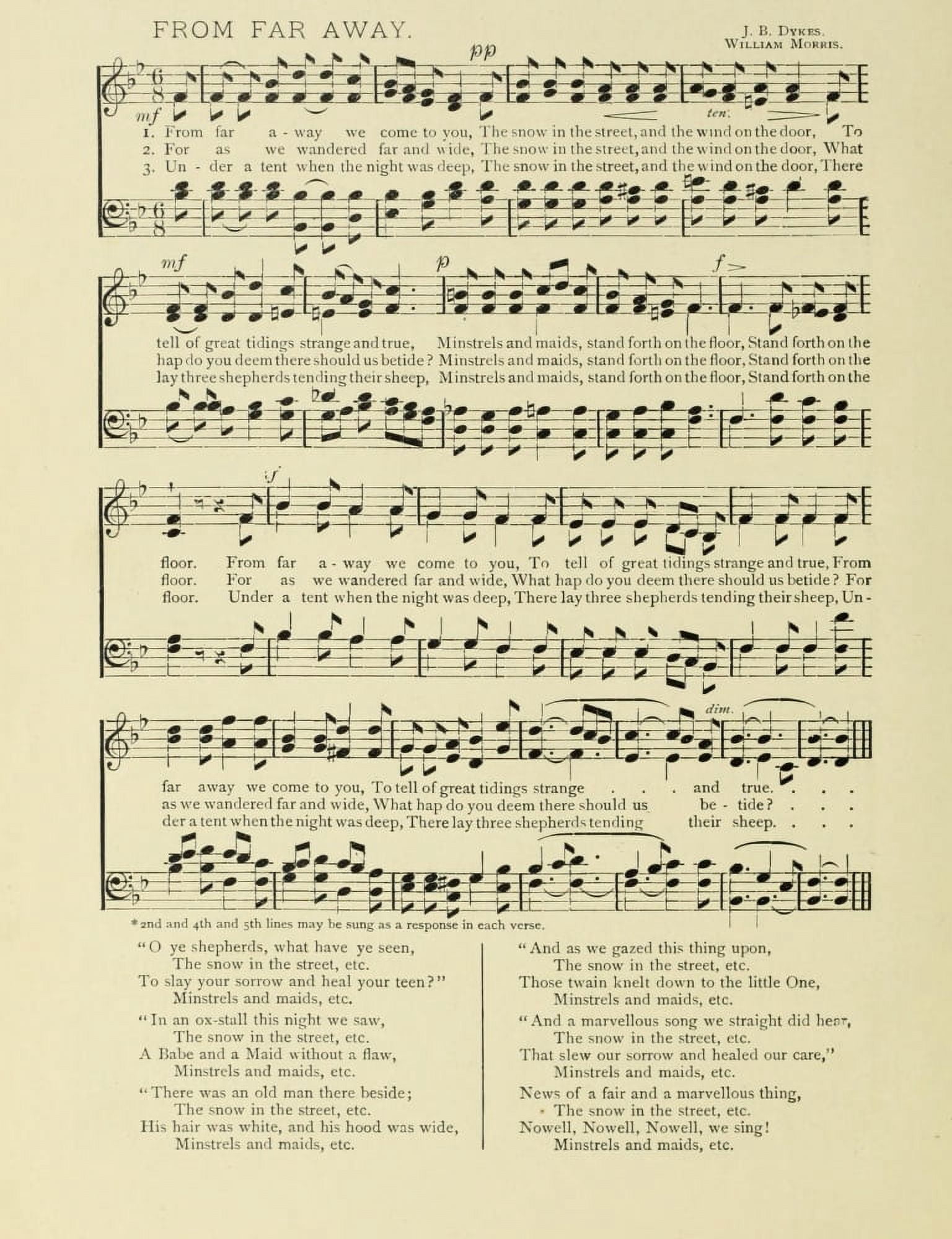 From Far Away Christmas in Song 1891 Canvas Art -  (24 x 36)