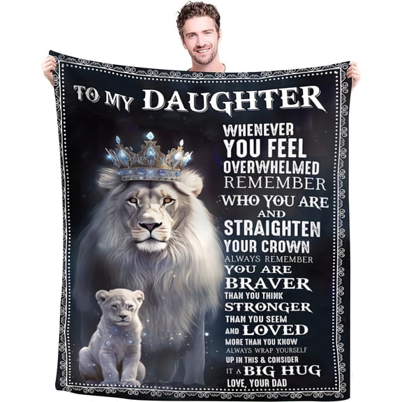 From Father Soft Fleece Blanket Gift for Daughter Perfect for Sofa or TV
