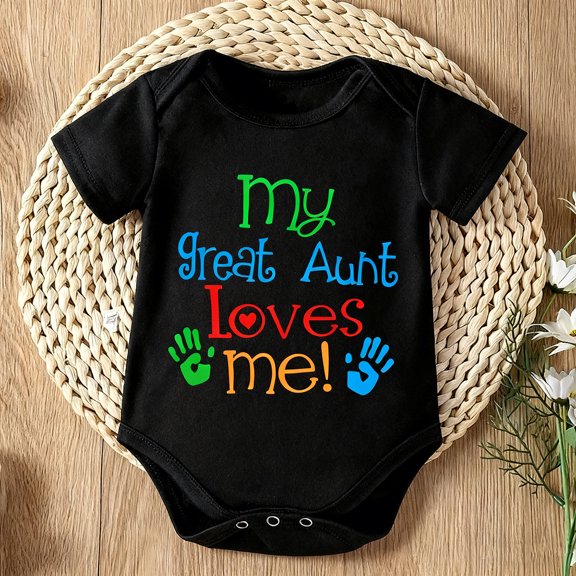 "From Your Favorite Auntie" Baby Romper, My Great Aunt Loves Me Bodysuit - Cute Short Sleeve Onesie for Newborns, Unisex Infant Gift for Outdoor & Photos,3-6M