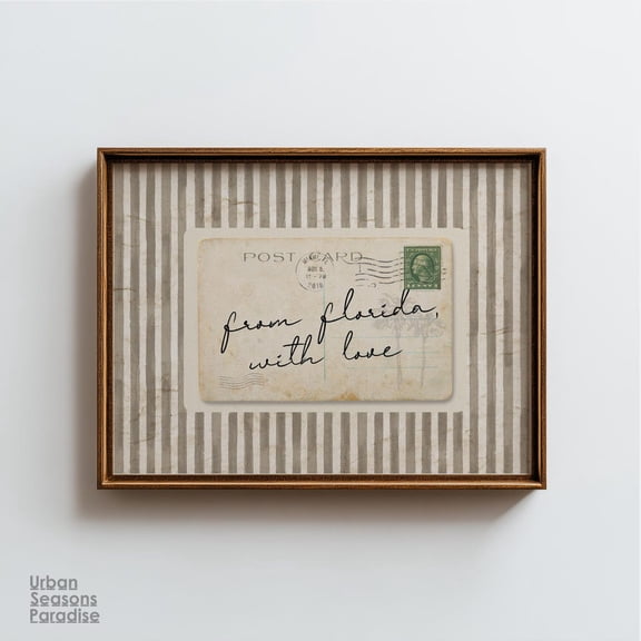 From Florida With Love Wall Art Print Retro Travel Decor