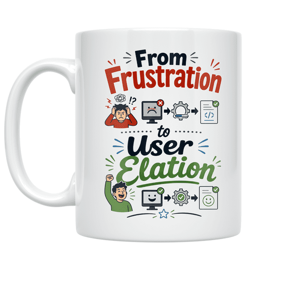 From Frustration to User Elation - Technical Writing Enthusiast - 11 oz Ceramic Coffee Mug