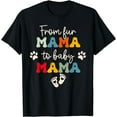thumbnail image 1 of From Fur Mama To Baby Mom Groovy Dog Cat Owner Mom Pregnant T-Shirt, 1 of 4