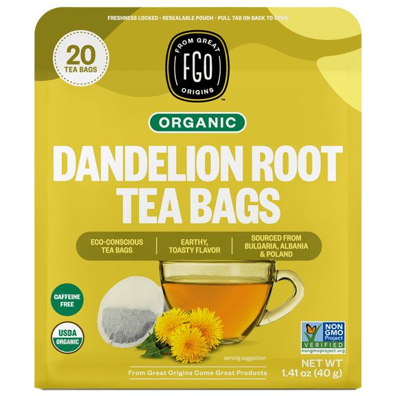 FGO Dandelion Root Tea, Organic, 20 Count