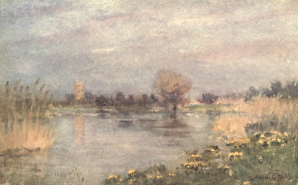 From Harbour to Harbour 1916 Christchurch from Tuckton Creeks Canvas Art - Arthur G Bell (18 x 24)